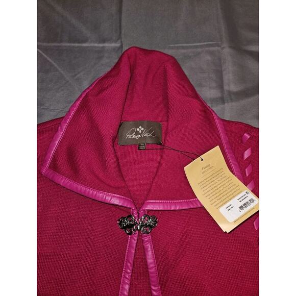 NWT! Patricia Nash Sleeved Cape Clasp Sweater Shawl Jacket~ Pink Sz XS/SM $99 - Picture 12 of 13